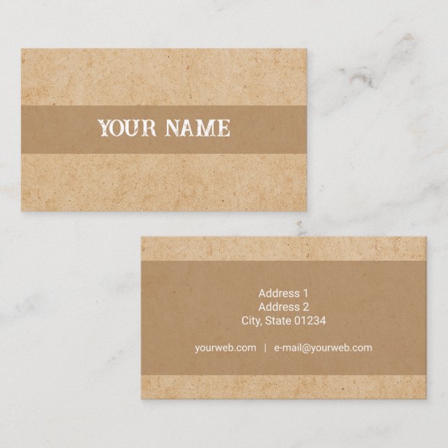 Visita Tarjeta de Presentación - Kraft - Personalizada (Anverso / Reverso)