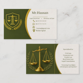 Visita Tarjeta de Presentación Legal Personalizable