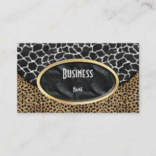 Visita Tarjeta de Presentación Leopardo Negro Blanco Bols