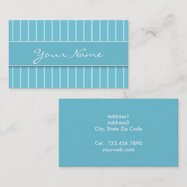 Visita Tarjeta de Presentación - Líneas Azules (Anverso / Reverso)