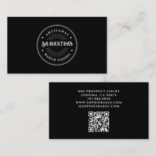 Visita Tarjeta de Presentación Logotipo Panadería Black W