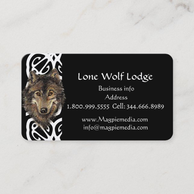 Visita Tarjeta de presentación Lone Wolf Lodge Personaliz (Anverso)