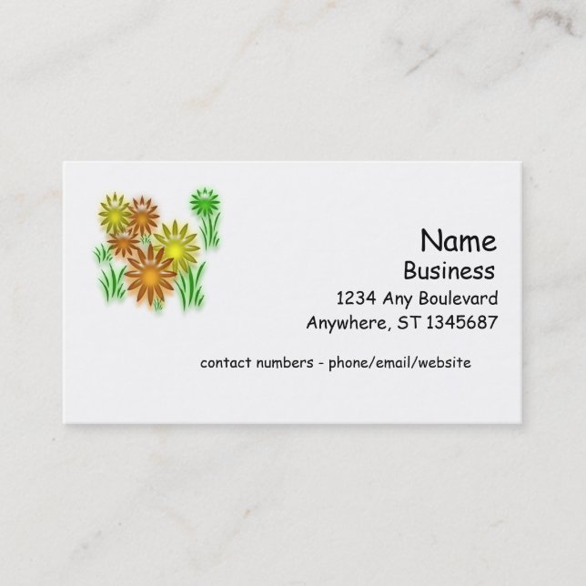 Visita Tarjeta de presentación - margaritas 3D (Anverso)