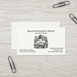 Visita Tarjeta de presentación Masaje Terapia Masaje Masa