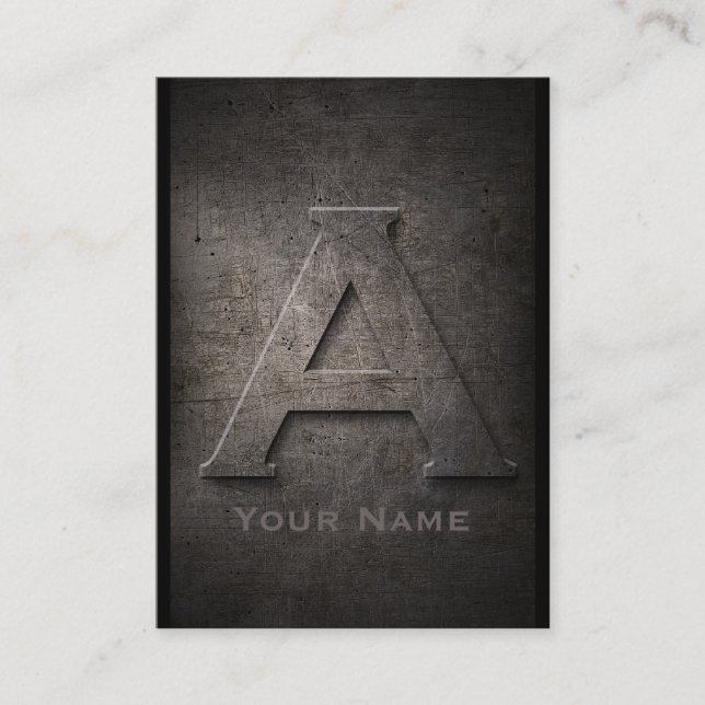 Visita Tarjeta de presentación Metalizado monogramada en  (Anverso)