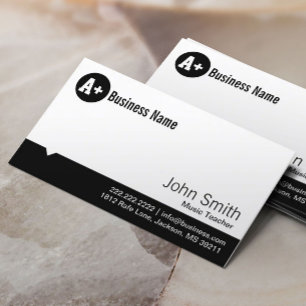 Visita Tarjeta de presentación mínima del profesor de mús