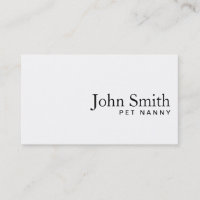 Tarjeta de presentación Mínima para Mascotas Blanc
