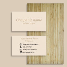 Tarjeta de presentación minimalista beige simple