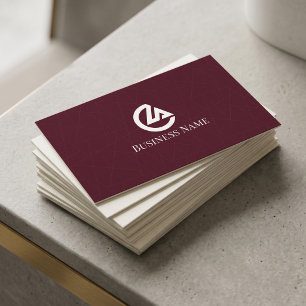 Visita Tarjeta de presentación minimalista de Burgundy el