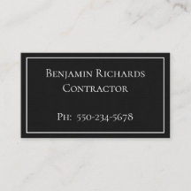 Tarjeta de presentación minimalista en blanco y ne