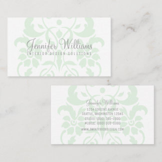 Visita Tarjeta de presentación Mint Green Subtle Damask