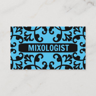 Visita Tarjeta de presentación Mixólogo Blue Damask