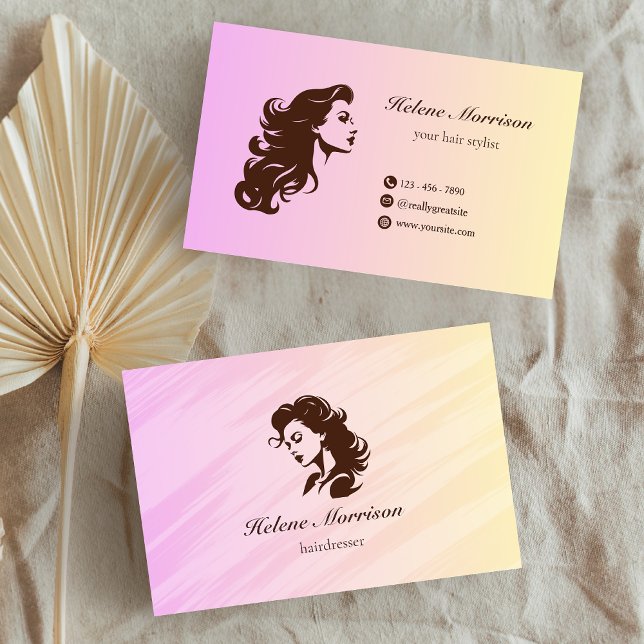 Visita Tarjeta de presentación moderna con gradiente rosa (Subido por el creador)