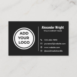 Visita Tarjeta de Presentación Moderna con Logo Negro Agr