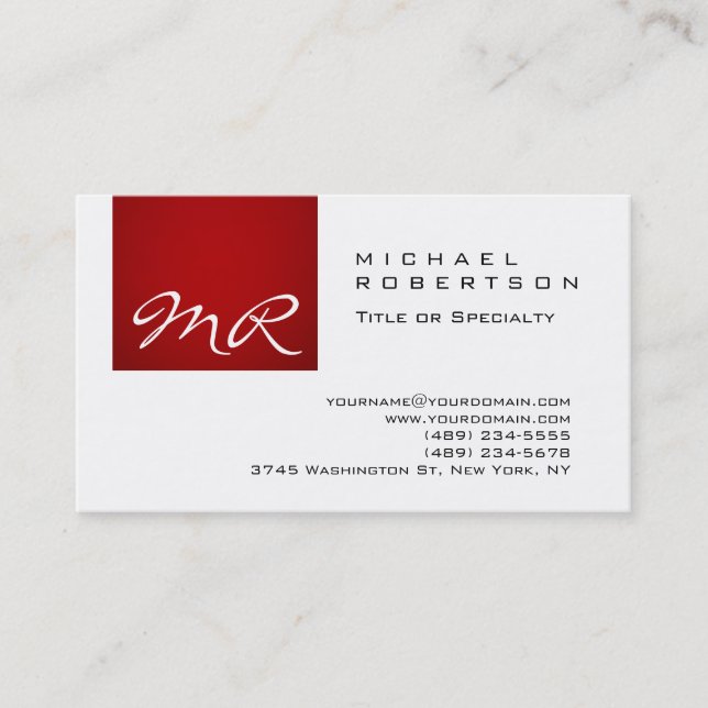 Visita Tarjeta de presentación moderna con un guión de mo (Anverso)