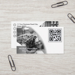 Visita Tarjeta de presentación moderna de carpintería gri