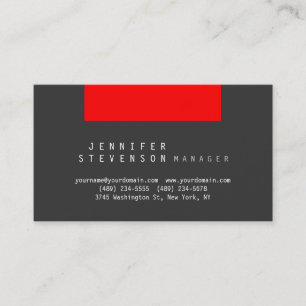 Visita Tarjeta de presentación moderna de diseño Gris Red