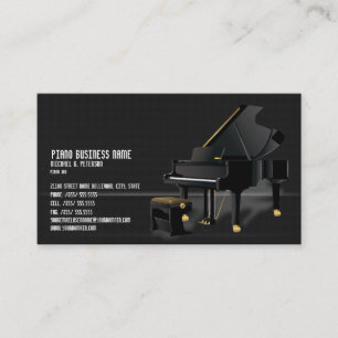 Visita Tarjeta de presentación moderna de piano negro*