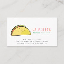 Tarjeta de presentación moderna de restaurante mex