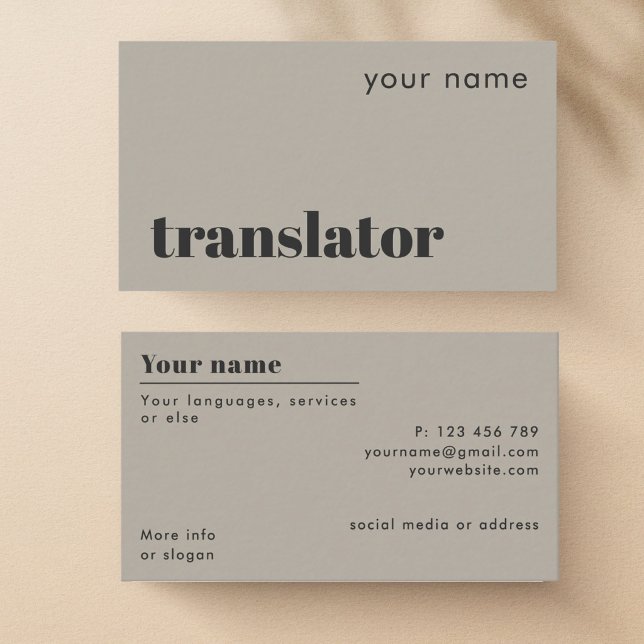 Visita Tarjeta de presentación moderna de traductor (Subido por el creador)