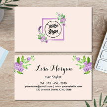 Tarjeta de presentación moderna floral chic