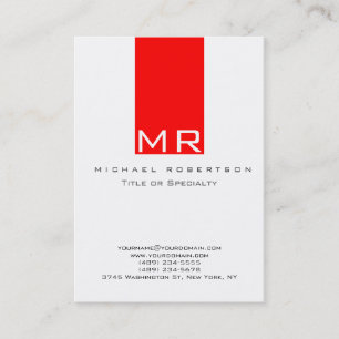 Visita Tarjeta de presentación moderna Monograma blanco r