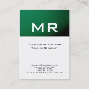 Visita Tarjeta de presentación moderna monograma verde ra