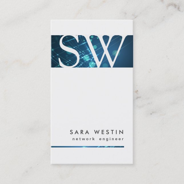 Visita Tarjeta de presentación Monograma de Ingeniero de  (Anverso)