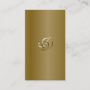 Visita Tarjeta de presentación Monograma dorado blanco