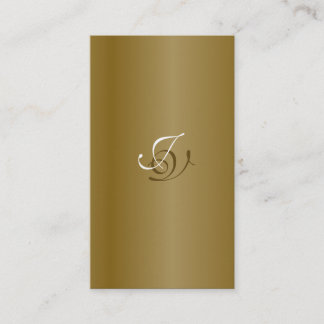 Visita Tarjeta de presentación Monograma dorado blanco