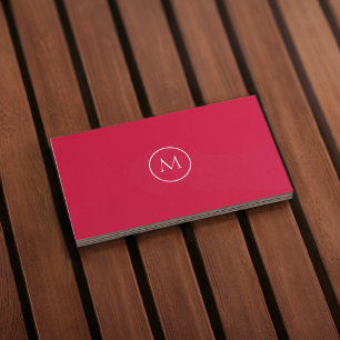 Visita Tarjeta de presentación Monograma Qr Code Cerise