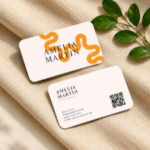 tarjeta de presentación naranja simple moderna