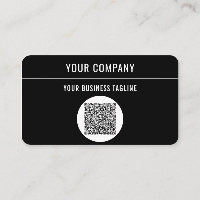 Visita Tarjeta de presentación negra con código QR su pro (Reverso)