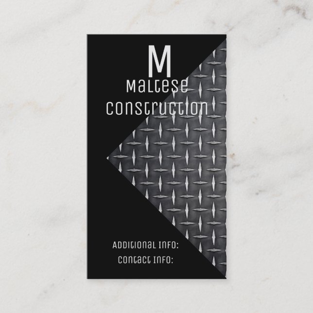 Visita Tarjeta de presentación negra y Metalizado 2 (Anverso)