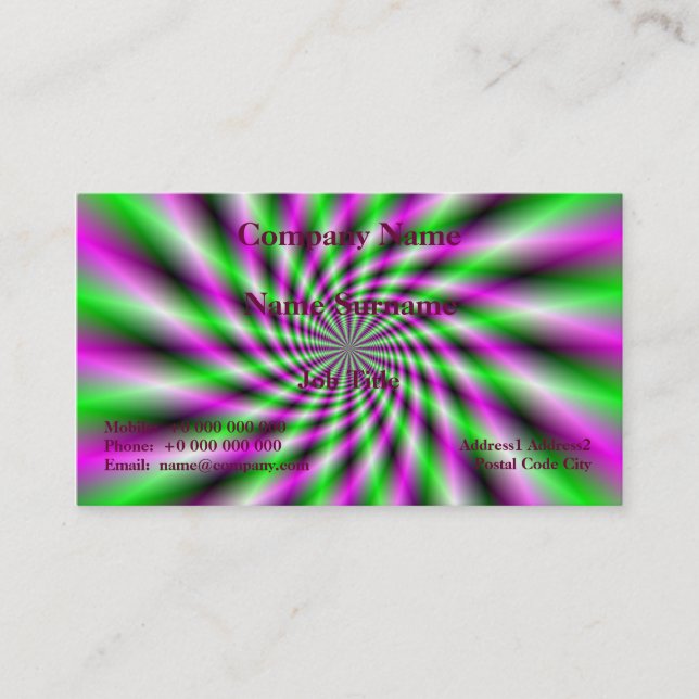 Visita Tarjeta de presentación Neon Spinning (Anverso)