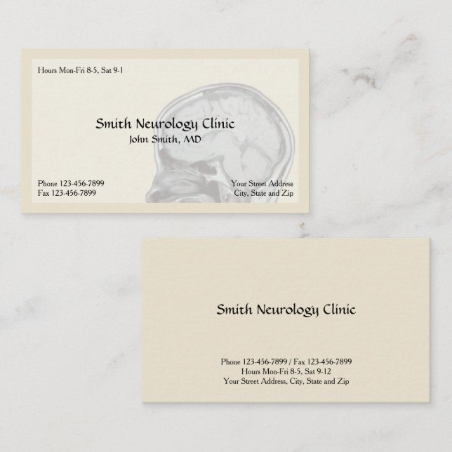 Visita Tarjeta de presentación Neurología (Anverso / Reverso)