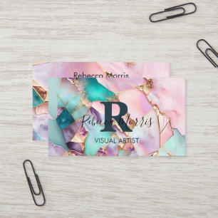 Visita Tarjeta de presentación Opal Stone rosa