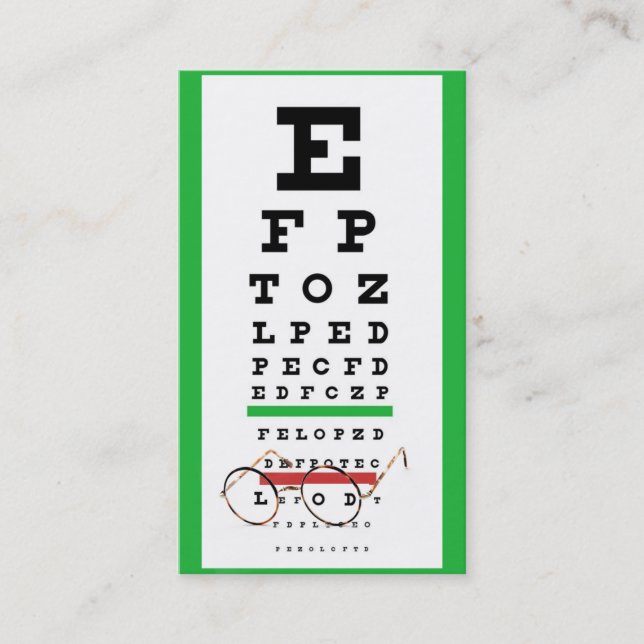 Visita tarjeta de presentación optometrist en el gráfico  (Anverso)