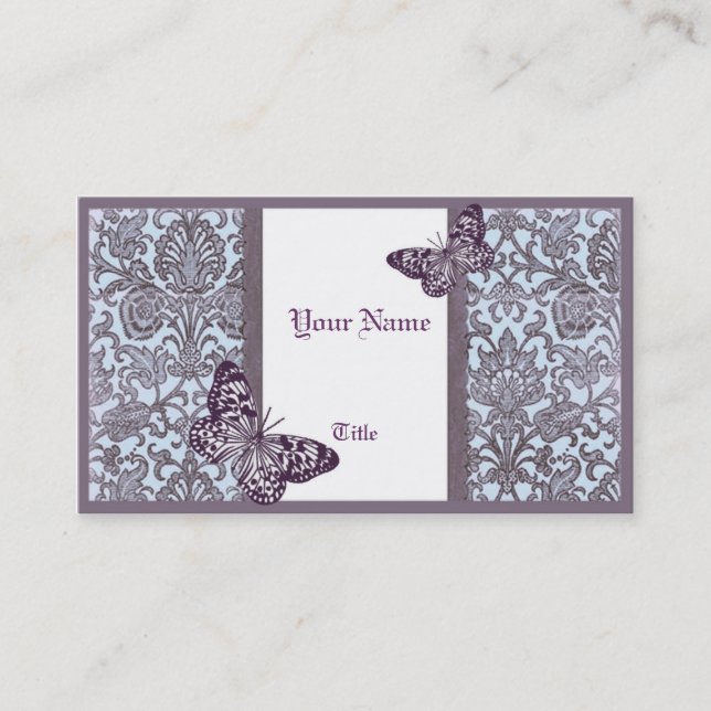 Visita Tarjeta de presentación Oriental Damask(Purple) (Anverso)
