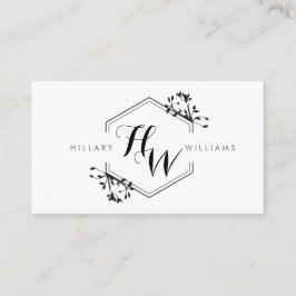 Visita Tarjeta de presentación Ornate Vine and Leaf Monog