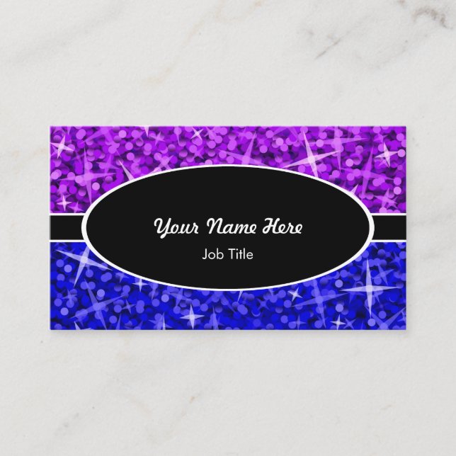 Visita Tarjeta de presentación ovalada Glitz Mix Purple B (Anverso)
