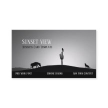 Tarjeta de presentación panorámica Black White Sun