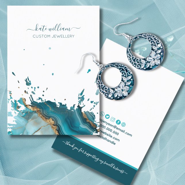 Visita Tarjeta de presentación para aretes de ágata teal  (Subido por el creador)