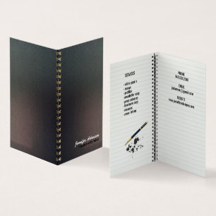 Visita tarjeta de presentación para bloc de notas de escr