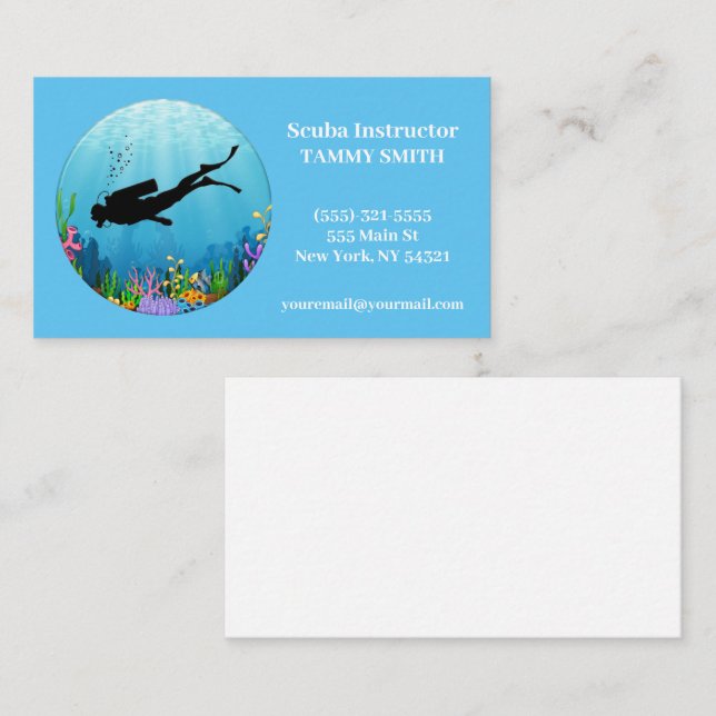 Visita Tarjeta de presentación para buceo Scuba (Anverso / Reverso)