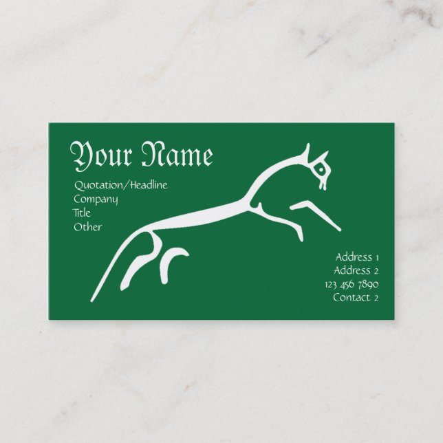 Visita Tarjeta de presentación para caballos blancos - Pe (Anverso)