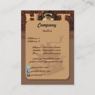 Visita Tarjeta de presentación para café tostado