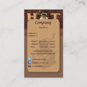Visita Tarjeta de presentación para café tostado