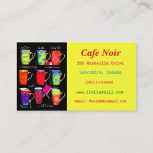 Visita Tarjeta de presentación para cafés/cafés negrit