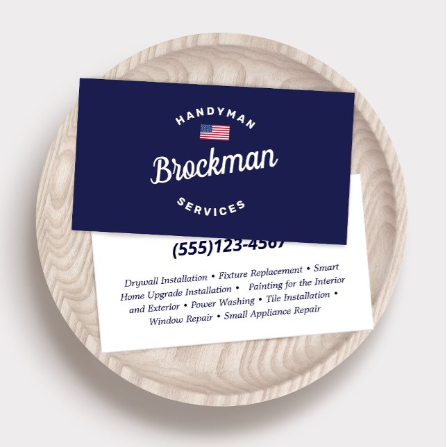 Visita Tarjeta de presentación para carpintería Patriótic (Subido por el creador)